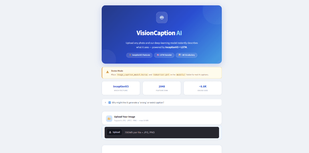 Image Caption Generator preview